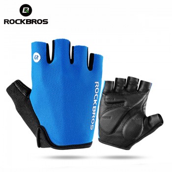 ROCKBROS Bicycle Bike Half Fingger Gloves Shockproof Breathable Men Women Summer MTB Mountain Sports Gloves Cycling Clothings