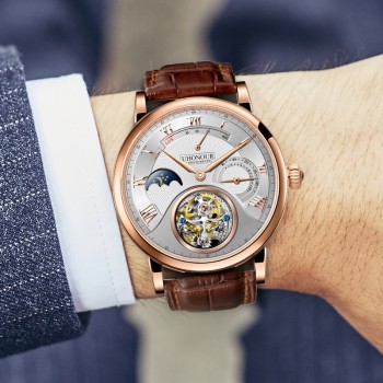 Men Mechanical Watch Tourbillon Watch Hand Winding  Sapphire 25Jewels Genuine Leather Luxury Gift Sea-gull Movement