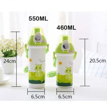 Cartoon Water Bottle Child Plastic Straw Water Bottles Kids Portable Leak-proof Outdoor Sport Kettle Student Travel Bottle
