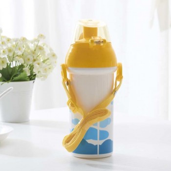 Cartoon Water Bottle Child Plastic Straw Water Bottles Kids Portable Leak-proof Outdoor Sport Kettle Student Travel Bottle