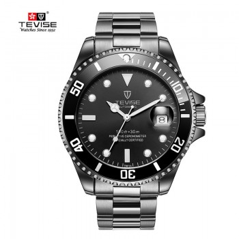 TEVISE Green Watch Men Automatic Mechanical Anti-Scratch Rotatable Outer Ring Waterproof Luminous Mens Watches Top Brand Luxury