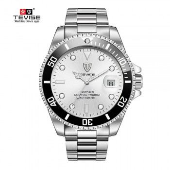 TEVISE Green Watch Men Automatic Mechanical Anti-Scratch Rotatable Outer Ring Waterproof Luminous Mens Watches Top Brand Luxury