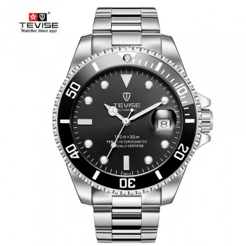 TEVISE Green Watch Men Automatic Mechanical Anti-Scratch Rotatable Outer Ring Waterproof Luminous Mens Watches Top Brand Luxury