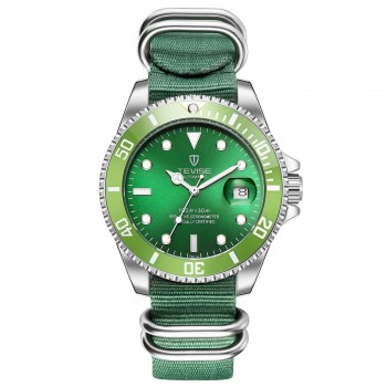 TEVISE Green Watch Men Automatic Mechanical Anti-Scratch Rotatable Outer Ring Waterproof Luminous Mens Watches Top Brand Luxury