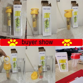 800ML Fruit Water Bottle Sports Fitness Health Detox Bottles Silicone Juice Make Bottle Camping Travel Bottles with Tea Infuser