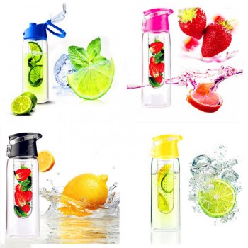 800ML Fruit Water Bottle Sports Fitness Health Detox Bottles Silicone Juice Make Bottle Camping Travel Bottles with Tea Infuser
