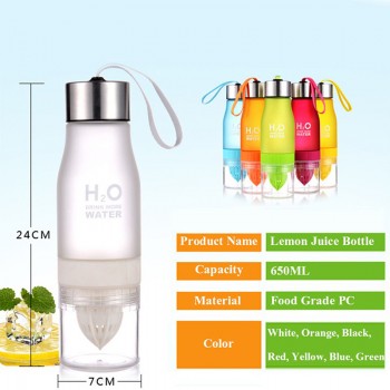 Transhome Creative Fruit Juice Infuser Water Bottle 650ml Plastic Portable Lemon Juice Bottle For Water Sport Drinking Bottle