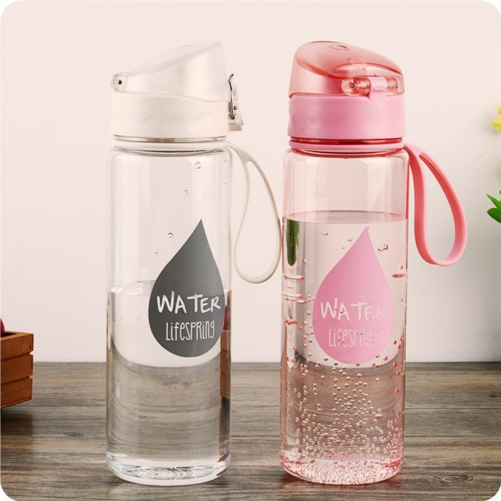 YiHAO 500ml New Plastic Convenience Sports Water Bottles Lovers General Vehicle Leakproof Automatic Buckle Water Bottle
