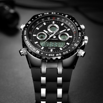 Readeel Top Brand Sport Quartz Wrist Watch Men Military Waterproof Watches LED Digital Watches Men Quartz Wristwatch Clock Male
