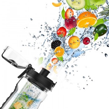 Urijk 34oz 1000ml Plastic Fruit Infuser Juice Shaker Sports Lemon Water Bottle Tour Hiking Portable Drinkware Bottles B Free