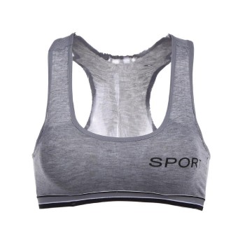 Women Sport Bra Fitness Cotton Sport Yoga Bra Active Student Wire Grey Yoga Gym Fitness Crop Top Women Push Up Sports Bra