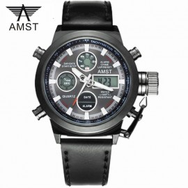 Male Fashion Sport Military Wristwatches 2018 New AMST Watches Men Luxury Brand 5ATM 50m Dive LED Digital Analog Quartz Watches