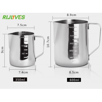 350ml 600ml Stainless Steel Espresso Coffee Pitcher Barista Kitchen Craft Scale Coffee Latte Milk Cappuccino Coffee Tools