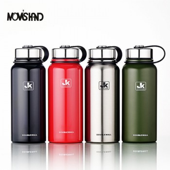 MOMS HAND Large Capacity Stainless Seel Thermos Flask Outdoor Portable Sports Vacuum Water Bottle With Handle