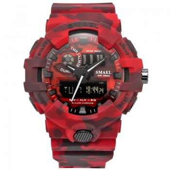 New Camouflage Military Watch SMAEL Watch Men Sports Watch LED Quartz Clock Men Sport Wristwatch 8001 Mens Army Watch Waterproof