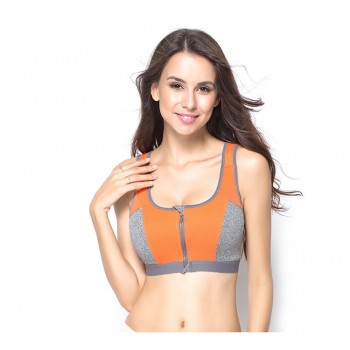 Double Layer Zipper Sports Bra Ladies Fitness Yoga Bra Push Up High Padded Shirt Underwear Running Vest Gym Exercise Sportswear