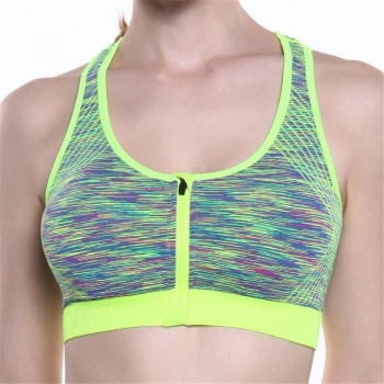 Women Zipper Push Up Sports Bra Padded Wirefree Shockproof Gym Fitness Athletic Running Yoga Vest Sport Tops Shake Underwear
