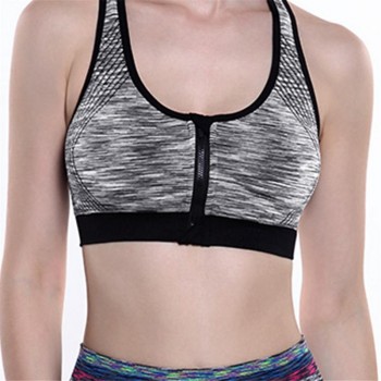 Women Zipper Push Up Sports Bra Padded Wirefree Shockproof Gym Fitness Athletic Running Yoga Vest Sport Tops Shake Underwear