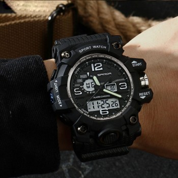 SANDA 742 Military Mens Watches Top Brand Luxury Waterproof Sport Watch Men S Shock Quartz Watches Clock Relogio Masculino 2018