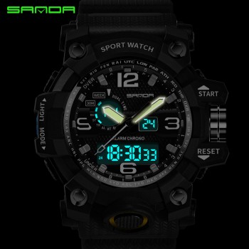 SANDA 742 Military Mens Watches Top Brand Luxury Waterproof Sport Watch Men S Shock Quartz Watches Clock Relogio Masculino 2018