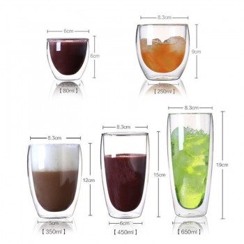 1 Pcs Heat-resistant Double Wall Glass Cup Beer Coffee Cup Set Handmade Creative Beer Mug Tea glass Whiskey Glass Cups Drinkware