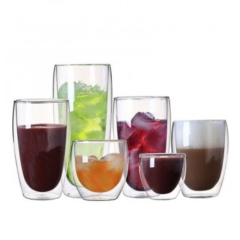 1 Pcs Heat-resistant Double Wall Glass Cup Beer Coffee Cup Set Handmade Creative Beer Mug Tea glass Whiskey Glass Cups Drinkware