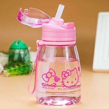 Eco-friendly Kid Kids Drinking Cartoon Water Bottles BPA Free Plastic Straw Bottle Children Bottle Children Kettle Sports Bottle