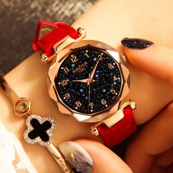 Fashion Women Watches 2018 Best Sell Star Sky Dial Clock Luxury Rose Gold Womens Bracelet Quartz Wrist Watches New Dropshipping