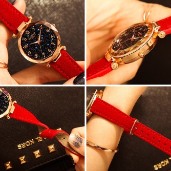 Fashion Women Watches 2018 Best Sell Star Sky Dial Clock Luxury Rose Gold Womens Bracelet Quartz Wrist Watches New Dropshipping