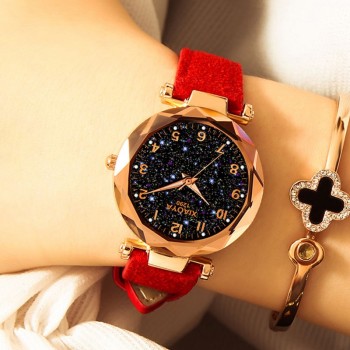 Fashion Women Watches 2018 Best Sell Star Sky Dial Clock Luxury Rose Gold Womens Bracelet Quartz Wrist Watches New Dropshipping