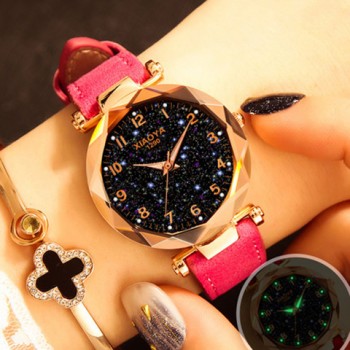 Fashion Women Watches 2018 Best Sell Star Sky Dial Clock Luxury Rose Gold Womens Bracelet Quartz Wrist Watches New Dropshipping
