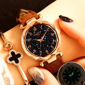 Fashion Women Watches 2018 Best Sell Star Sky Dial Clock Luxury Rose Gold Womens Bracelet Quartz Wrist Watches New Dropshipping