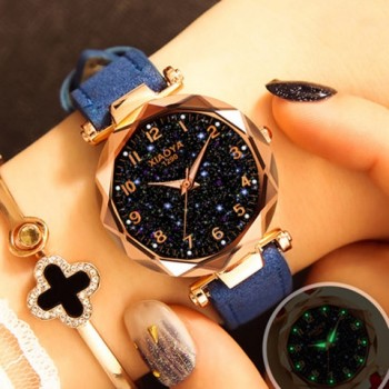 Fashion Women Watches 2018 Best Sell Star Sky Dial Clock Luxury Rose Gold Womens Bracelet Quartz Wrist Watches New Dropshipping