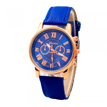 Luxury fashion casual gold women watches bracelet Womens Geneva Roman Numerals Faux Leather Analog Quartz Watch A40