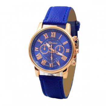 Luxury fashion casual gold women watches bracelet Womens Geneva Roman Numerals Faux Leather Analog Quartz Watch A40