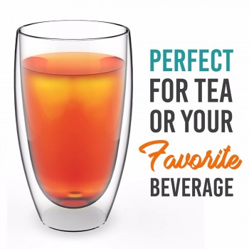 2/4/6pcs 450ML Handmade Heat Resistant  Double Layer Glass Coffee Tea Quality Drink Cups Insulated Clear Glass