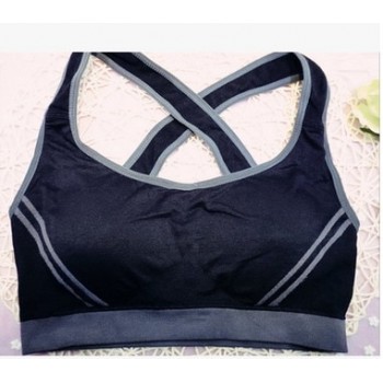 PHIKESEYA Women Multicolors Padded Top Active U-Neck Color Block Criss-Cross Gym Wear Crop Top Fitness Sport Bra for Women