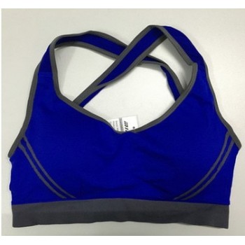 PHIKESEYA Women Multicolors Padded Top Active U-Neck Color Block Criss-Cross Gym Wear Crop Top Fitness Sport Bra for Women