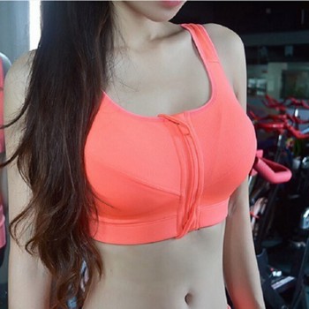 Front Zipper Sports Bra Plus Size Bras Women High Impact Running Adjustable Best Compression Zip Up Shock Absorber Zipped Ladies