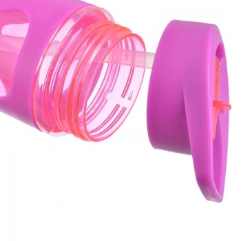 Urijk 580ML Anti Hot Leak Proof Plastic Sleeve Drink Bottle Seal Straw Sports Water Bottle Eco-friendly Protein Powder Shaker