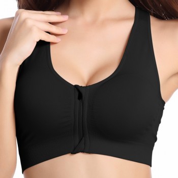 Women Sport Bra S-XL One Piece Full Cup Push Up Bra Running Jogging Fitness Yoga Bra Breathable Shockproof Zipper Sports Bra