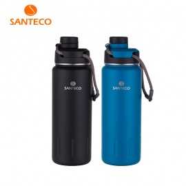 Santeco 710ml Thermos Bottle With Rope Double Wall Stainless Steel Coffee Tea Milk Outdoor Gift Vacuum Bottle