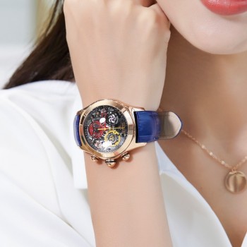 Reef Tiger/RT 2018 Women Fashion Watches Skeleton Watches Swiss Ronda Movement Luxury Rose Gold Sport Watches Date RGA7181