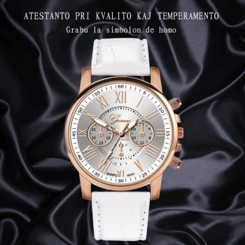 New Fashion Women men Leather Band Quartz Analog Wrist Watch luxury fashion black white gold women watches bracelet 2019A40