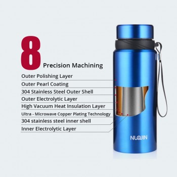 Upors 750ML Portable Double Wall Thermos Stainless Steel Insulated Water Bottle Vacuum Flask Thermoses Cup Travel Coffee Mug