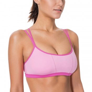 Womens Padded Cool-look Criss Cross Strappy Yoga Sports Bra