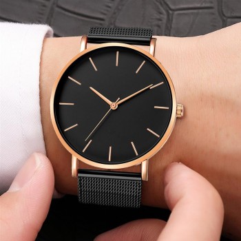 2019 New Arrival Women Watch Mesh Band Stainless Steel Analog Quartz Wristwatch Minimalist Lady Business Luxury Watches