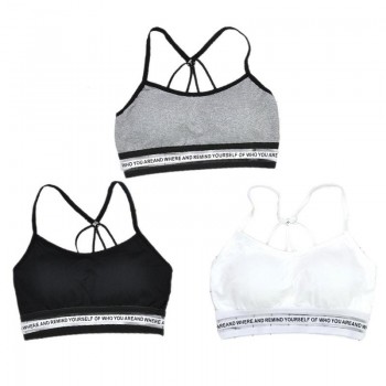 2018 NEW  fashion Sports Bra Women Fitness Top Sport Bra Full Cup Seamless Yoga Bra Letter Quick Dry Gym Sport Bra Top
