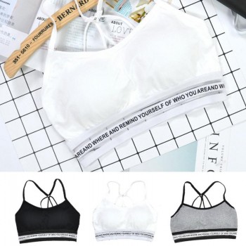2018 NEW  fashion Sports Bra Women Fitness Top Sport Bra Full Cup Seamless Yoga Bra Letter Quick Dry Gym Sport Bra Top