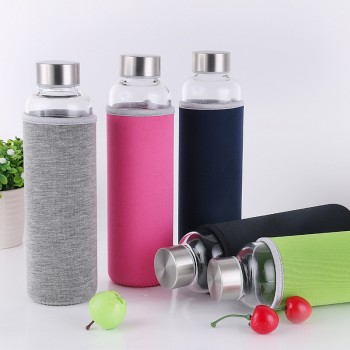 luluhut Travel drinkware Portable bottle new design of glass water bottle Transparent bottle for water tea glass drinking bottle
